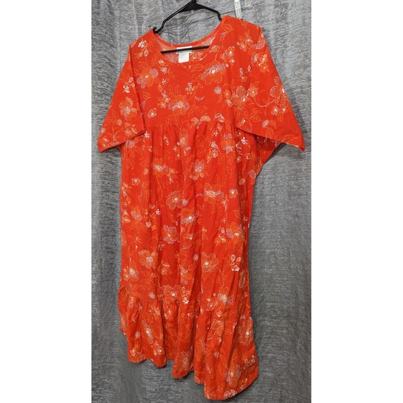 Cw Classics Dresses & Skirts - CW Classics Women's Cotton Blend Red Casual Ruffle Dress  Size 1X